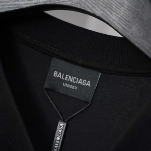 Balenciaga Women Paris Thunderstorm Oversized T-Shirt in Black Dry Jersey