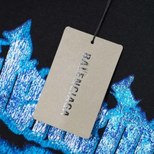 Balenciaga Women Paris Thunderstorm Oversized T-Shirt in Black Dry Jersey