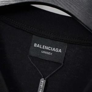 Balenciaga Women Salon De Couture Medium Fit T-Shirt in Black Dry Jersey