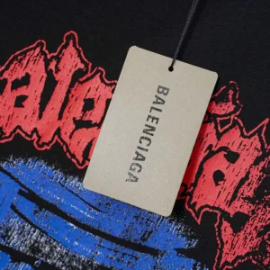 Balenciaga Women Salon De Couture Medium Fit T-Shirt in Black Dry Jersey