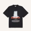 Balenciaga Women The Door Oversized T-Shirt in Black Dry Jersey 850345TU