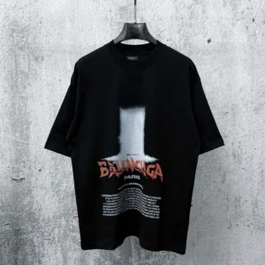 Balenciaga Women The Door Oversized T-Shirt in Black Dry Jersey 850345TU