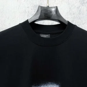 Balenciaga Women The Door Oversized T-Shirt in Black Dry Jersey 850345TU