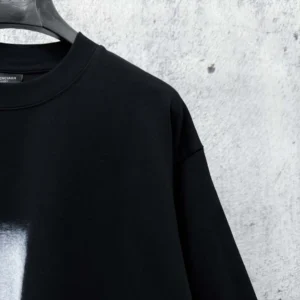 Balenciaga Women The Door Oversized T-Shirt in Black Dry Jersey 850345TU