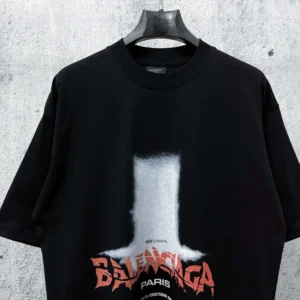 Balenciaga Women The Door Oversized T-Shirt in Black Dry Jersey 850345TU