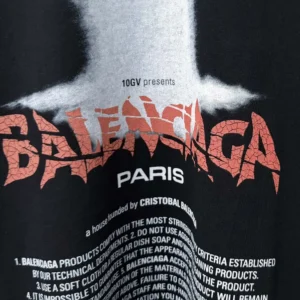 Balenciaga Women The Door Oversized T-Shirt in Black Dry Jersey 850345TU