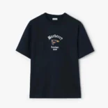 Burberry Men Check Flag Cotton T-shirt-Black 81303401