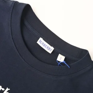 Burberry Men Check Flag Cotton T-shirt-Black 81303401