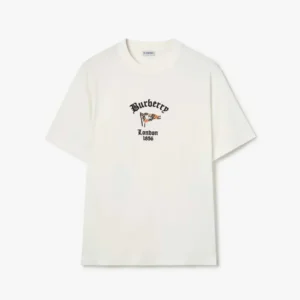 Burberry Men Check Flag Cotton T-shirt-White 81281971