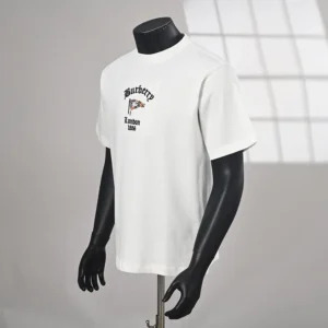Burberry Men Check Flag Cotton T-shirt-White 81281971