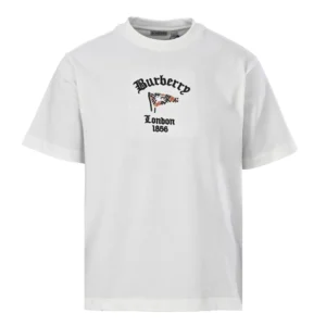 Burberry Men Check Flag Cotton T-shirt-White 81281971