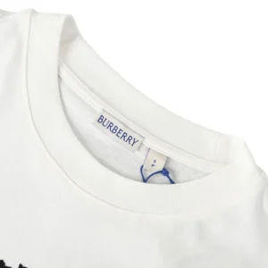 Burberry Men Check Flag Cotton T-shirt-White 81281971