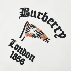Burberry Men Check Flag Cotton T-shirt-White 81281971