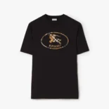 Burberry Men Check Knight Stamp Cotton T-shirt-Black 81234361