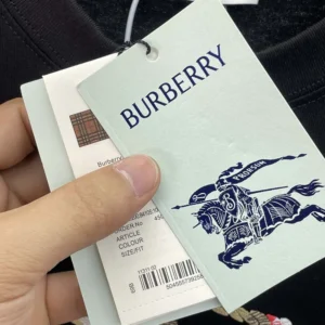 Burberry Men Check Knight Stamp Cotton T-shirt-Black 81234361