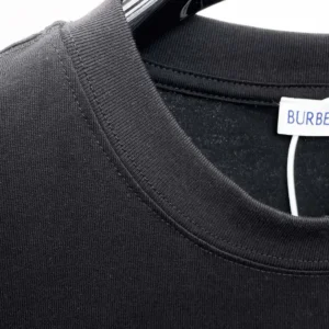 Burberry Men Check Knight Stamp Cotton T-shirt-Black 81234361