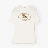 Burberry Men Check Knight Stamp Cotton T-shirt-White 81234371