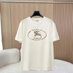Burberry Men Check Knight Stamp Cotton T-shirt-White 81234371
