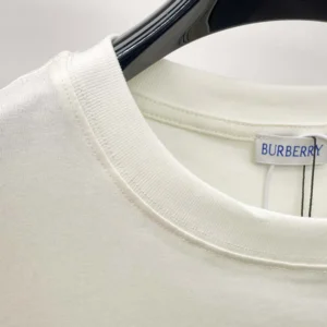 Burberry Men Check Knight Stamp Cotton T-shirt-White 81234371