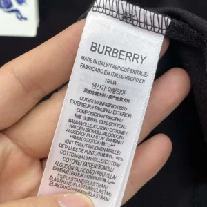 Burberry Men Check Label Cotton T-shirt-Black 81048831