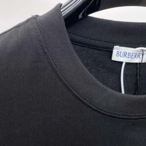 Burberry Men Check Label Cotton T-shirt-Black 81048831