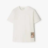 Burberry Men Check Label Cotton T-shirt-White 81048861