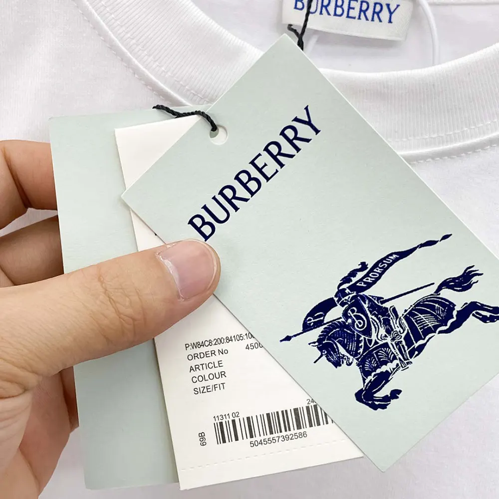 Burberry Women Check Label Cotton T-shirt-White 81048861 10 Burberry Women Check Label Cotton T-shirt-White 81048861