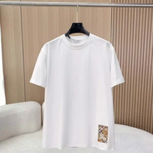 Burberry Men Check Label Cotton T-shirt-White 81048861
