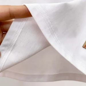 Burberry Men Check Label Cotton T-shirt-White 81048861