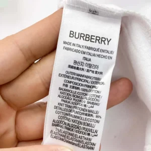 Burberry Men Check Label Cotton T-shirt-White 81048861