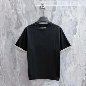 Burberry Men Check Trim Cotton T-shirt-Black 81234921