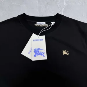 Burberry Men Check Trim Cotton T-shirt-Black 81234921