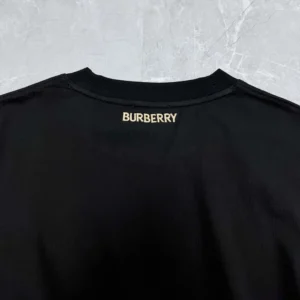 Burberry Men Check Trim Cotton T-shirt-Black 81234921