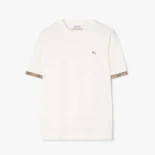Burberry Men Check Trim Cotton T-shirt-White 81234911