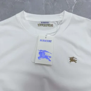 Burberry Men Check Trim Cotton T-shirt-White 81234911