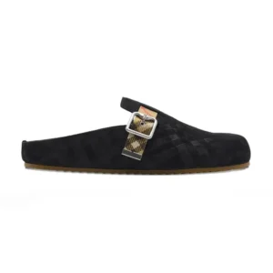 Burberry Unisex Check Denim Urchin Clogs-Black 8113394