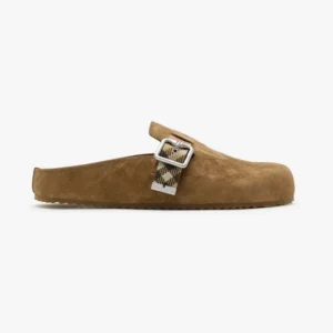 Burberry Unisex Check Denim Urchin Clogs-Jute Beige 81133931