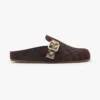 Burberry Unisex Check Denim Urchin Clogs-Snug Brown 81145641