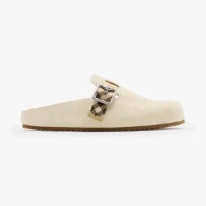 Burberry Unisex Suede Urchin Clogs-Bake Beige 81133031