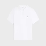 Celine Men Polo Shirt in Pique Cotton Jersey-White RX0LF2L55