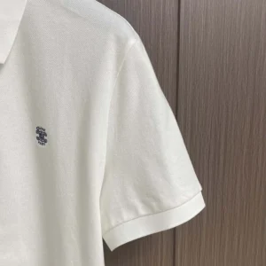 Celine Men Polo Shirt in Pique Cotton Jersey-White RX0LF2L55