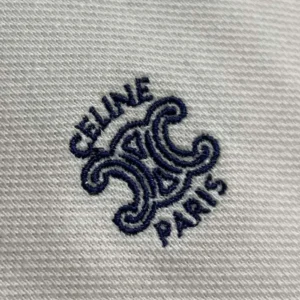 Celine Men Polo Shirt in Pique Cotton Jersey-White RX0LF2L55