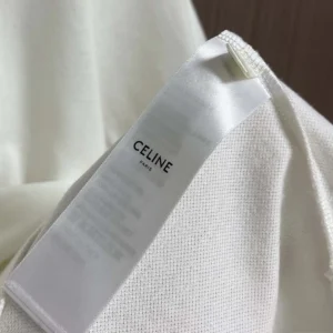 Celine Men Polo Shirt in Pique Cotton Jersey-White RX0LF2L55