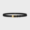 Celine Women Bc-25 18mm Belt In Taurillon Leather-Black B104O3A01