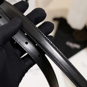 Celine Women Bc-25 18mm Belt In Taurillon Leather-Black B104O3A01