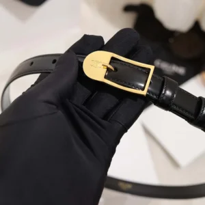 Celine Women Bc-25 18mm Belt In Taurillon Leather-Black B104O3A01