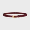 Celine Women Bc-25 18mm Belt In Taurillon Leather-Maroon B104O3A01
