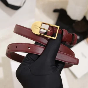 Celine Women Bc-25 18mm Belt In Taurillon Leather-Maroon B104O3A01