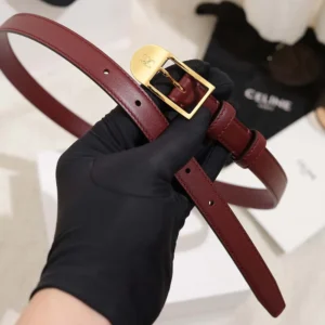 Celine Women Bc-25 18mm Belt In Taurillon Leather-Maroon B104O3A01