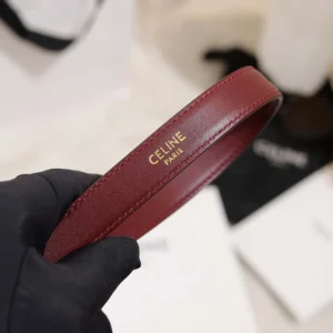 Celine Women Bc-25 18mm Belt In Taurillon Leather-Maroon B104O3A01